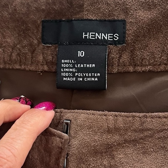 New suede brown flare leg pants - Picture 3 of 7